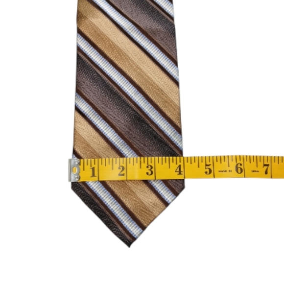 Siena Collezione Brown / White Striped Tie Repp - Picture 4 of 4